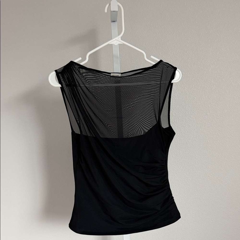 Abercrombie Black Mesh-Back Sleeveless Women's Top